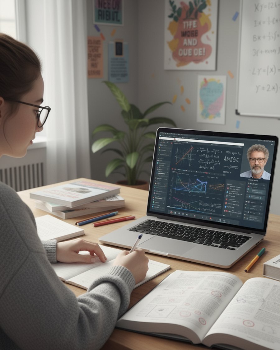 Student in a video mentorship session